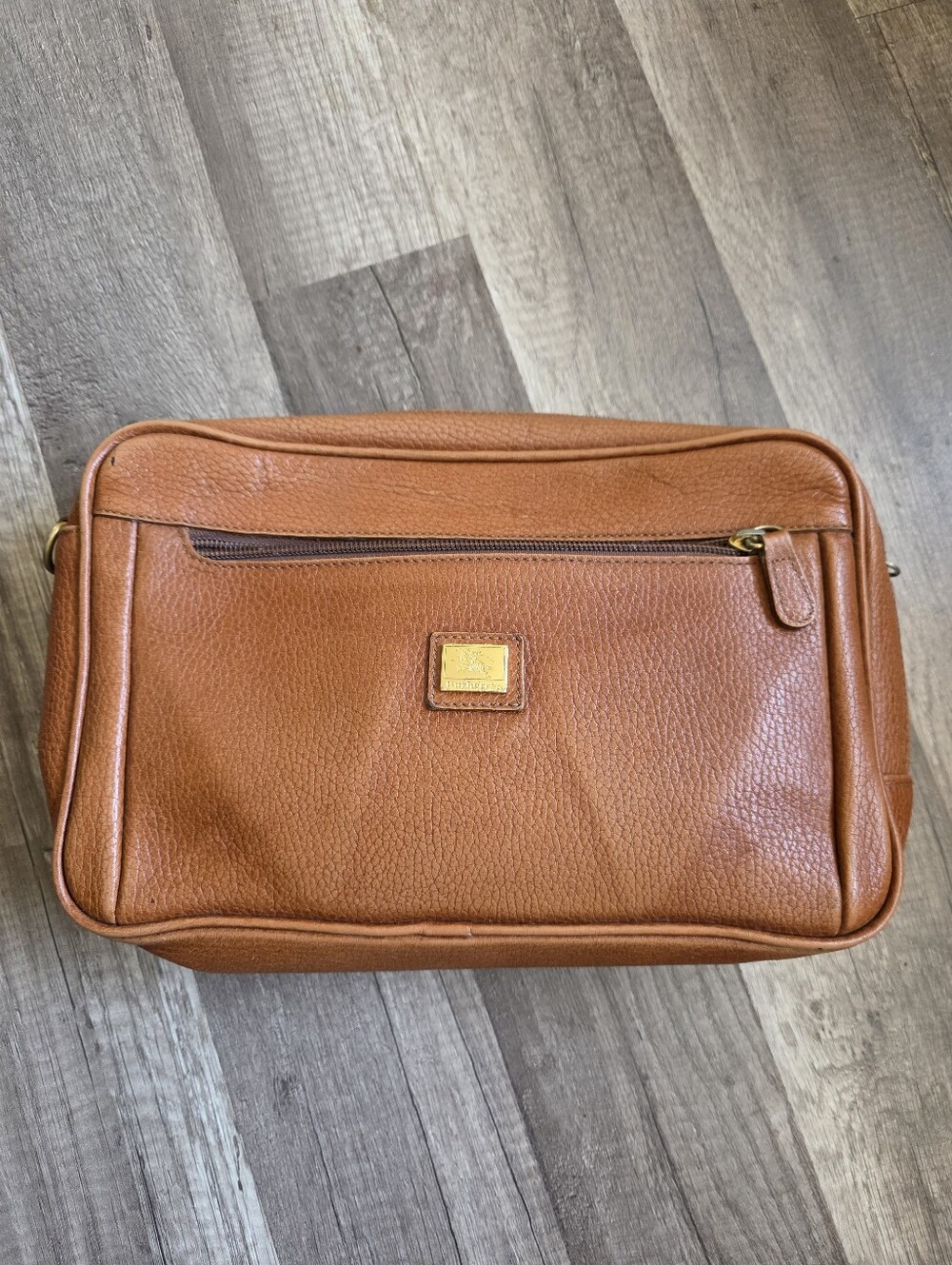 Vintage BURBERRY Clutch Wristlet Designer Brown Leather Travel Bag Preppy 90s - Picture 4 of 16